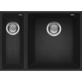 Elleci LGQ15040BSO | Lavello 2 vasche | Quadra 150 Sottotop | 560 x 440 | Granitek G40 | Base 600 | Sottotop