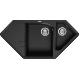 Elleci LGECOR40 | Lavello angolare 1 vasca ½ con gocciolatoio | Ego Corner | 1000 x 500 | Granitek G40 | Base Corner ||| 800 se