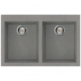 Elleci LMQ35073 | Lavello 2 vasche | Quadra 350 | 790 x 500 | Granitek M73 | Base 800 | Sopratop