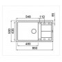 Elleci LGU41062 | Lavello 1 vasca con gocciolatoio | Unico 410 | 860 x 500 | Granitek G62 | Base 600 | Sopratop