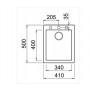Elleci LGQ10040 | Lavello 1 vasca | Quadra 100 | 410 x 500 | Granitek G40 | Base 450 | Sopratop