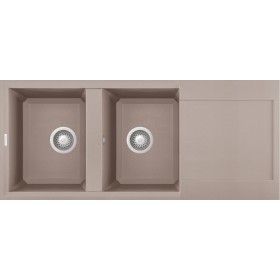 Elleci LGY50043 | Lavello 2 vasche con gocciolatoio | Easy 500 | 1160 x 500 | Granitek G43 | Base 800 | Sopratop