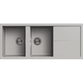 Elleci LMU50079 | Lavello 2 vasche con gocciolatoio | Unico 500 | 1160 x 500 | Granitek M79 | Base 800 | Sopratop