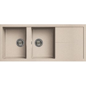Elleci LGU50051 | Lavello 2 vasche con gocciolatoio | Unico 500 | 1160 x 500 | Granitek G51 | Base 800 | Sopratop