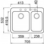 Elleci LGF33051BTP | Lavello 2 vasche | Fox 330 | 705 x 532 | Granitek G51 | Base 800 | Sopratop