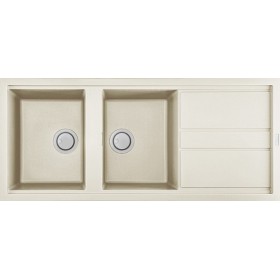 Elleci LGB50062 | Lavello 2 vasche con gocciolatoio | Best 500 | 1160 x 510 | Granitek G62 | Base 800 | Sopratop