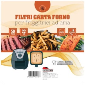 ELETTROCASA  ACCFR2 | FILTRI CARTA QUADRATI PER FRIGGITRICI AD ARIA 50PZ