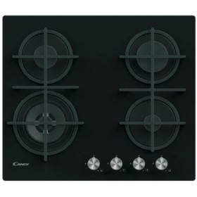 CANDY CDK6GF4WEKB - Piano da 60 cm, 4 fuochi,New Timeless GOG Nero - manopole New Timeless, Big Front DC 4 Kw,Griglie in ghisa,