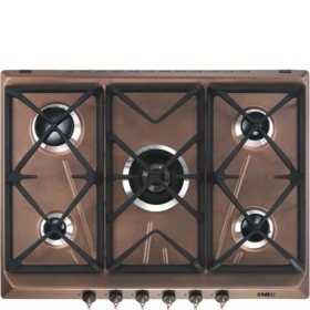 Smeg Domestico SRV876RAGH | Piano di cottura | Estetica: Coloniale | Gas | 70/75 cm | Rame | Incasso: Tradizionale