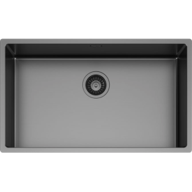 Schock TECN100XLGUM | NEW TECHNICK PVD N100 XL | Acciaio Inox 304 | 740X440 | PVD GUN METAL | 1 VASCA 700x400 - FINITURA PVD GUN
