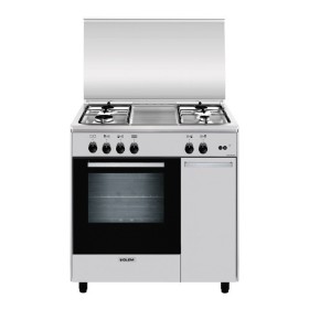 GLEM GAS AS854GI | 80x50       
  STIPETTO ATTREZZATO CON CARRELLO | INOX |  4f gas, forno a gas -  CLASSE A - griglie in piatti