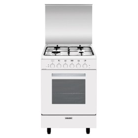 GLEM GAS A554VX | 53x50 | BIANCO | 4f gas, forno gas VENTILATO MULTICHEF - CLASSE A - griglie in piattina con superficie maggior