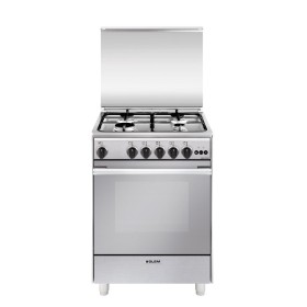 GLEM GAS U654VI | 60x50 | INOX | 4f. gas  forno gas,  VENTILATO MULTICHEF - CLASSE A - griglie in piattina con superficie maggio