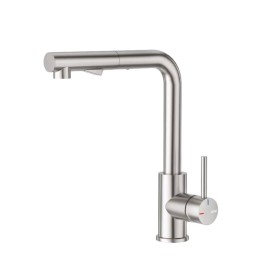 Arkè HERA Inox Spazzolato - Acciaio 304 - Miscelatore Monocomando girevole, doppio getto con doccetta