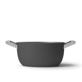 SMEG PED LIBERA CSF2412BLM | UTENSILI CUCINA | Cookware | Nero Opaco | Casseruola due manici con coperchio - rivestimento cerami