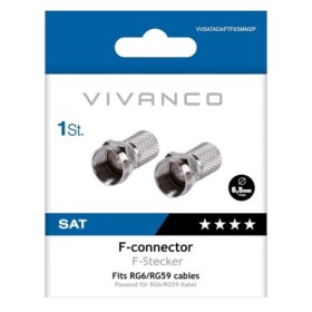 VIVANCO  VVSATADAPTF65MM2P | CONNETTORI ANTENNA TIPO-F M 6,5MM 2PZ METALLO